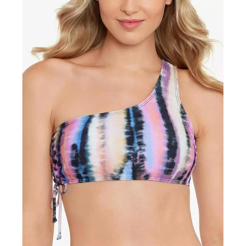 Salt + Cove Junior's Evening Paradise Multi Tie-Dyed One-Shoulder Bikini Size XS